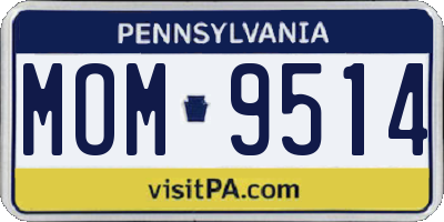 PA license plate MOM9514