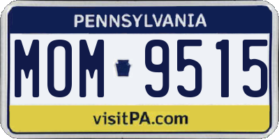 PA license plate MOM9515