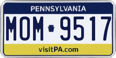 PA license plate MOM9517