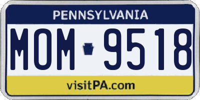 PA license plate MOM9518