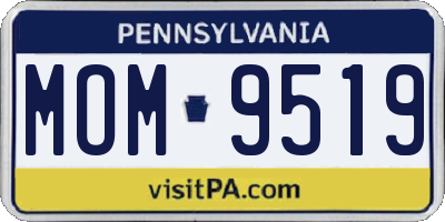 PA license plate MOM9519