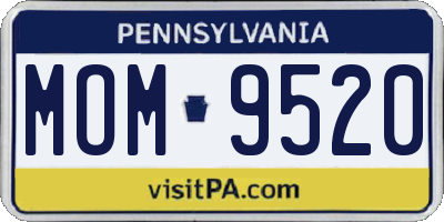 PA license plate MOM9520