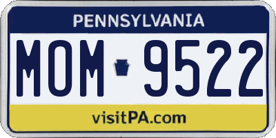 PA license plate MOM9522