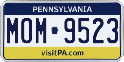 PA license plate MOM9523