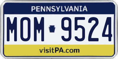 PA license plate MOM9524