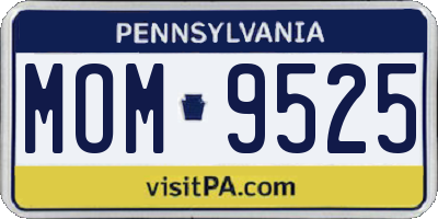 PA license plate MOM9525