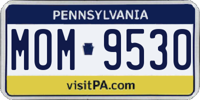 PA license plate MOM9530