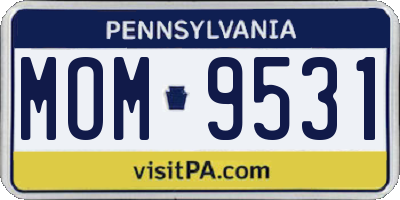 PA license plate MOM9531