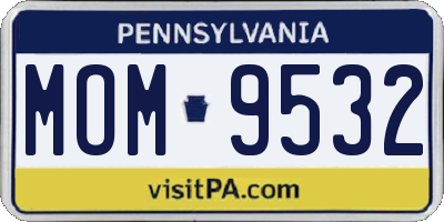 PA license plate MOM9532