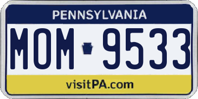 PA license plate MOM9533