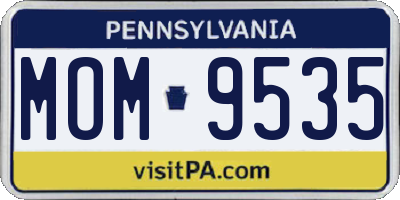 PA license plate MOM9535
