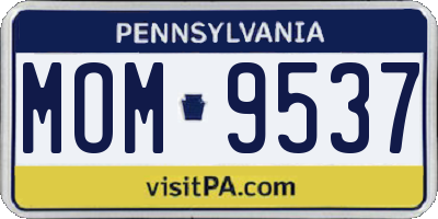 PA license plate MOM9537