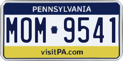 PA license plate MOM9541