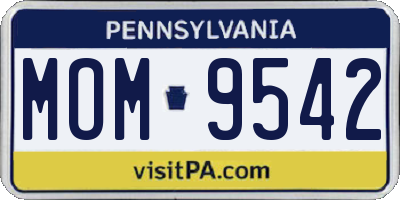 PA license plate MOM9542