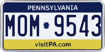 PA license plate MOM9543