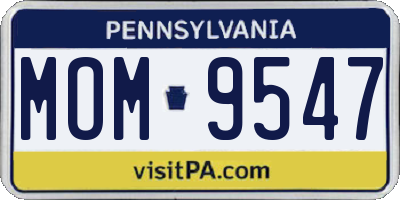 PA license plate MOM9547