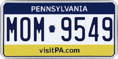 PA license plate MOM9549