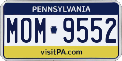 PA license plate MOM9552