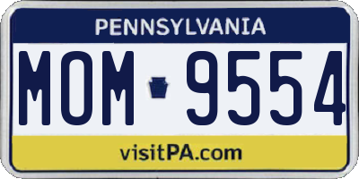 PA license plate MOM9554