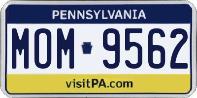 PA license plate MOM9562