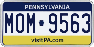 PA license plate MOM9563