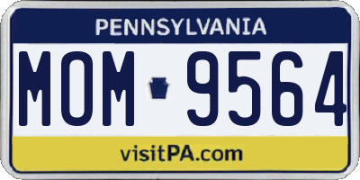 PA license plate MOM9564