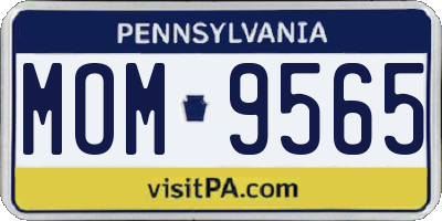 PA license plate MOM9565