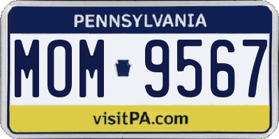 PA license plate MOM9567