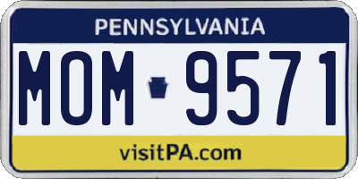 PA license plate MOM9571