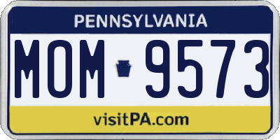 PA license plate MOM9573
