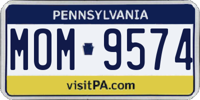 PA license plate MOM9574