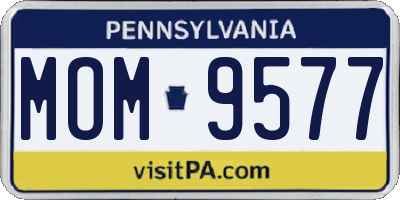 PA license plate MOM9577