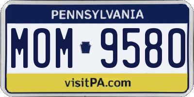 PA license plate MOM9580