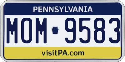 PA license plate MOM9583
