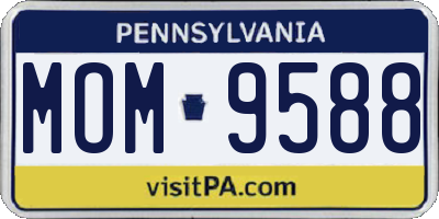 PA license plate MOM9588