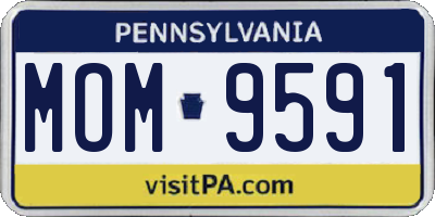 PA license plate MOM9591