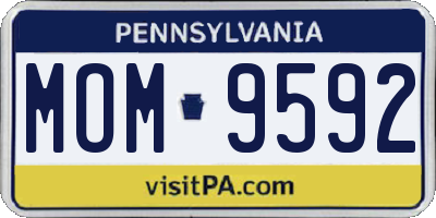 PA license plate MOM9592