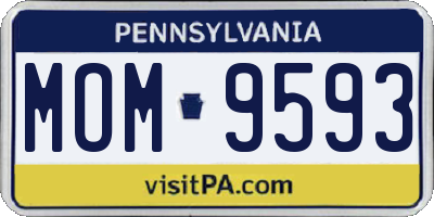 PA license plate MOM9593