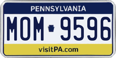 PA license plate MOM9596