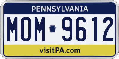 PA license plate MOM9612