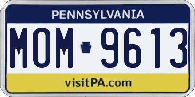 PA license plate MOM9613