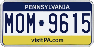 PA license plate MOM9615