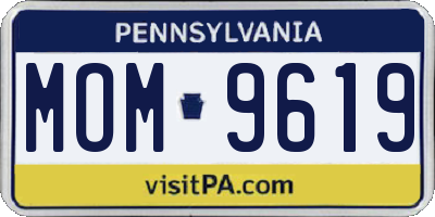 PA license plate MOM9619