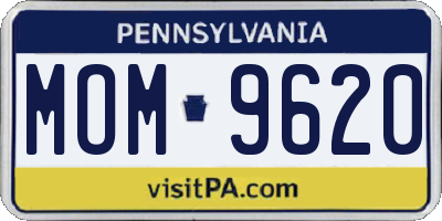 PA license plate MOM9620