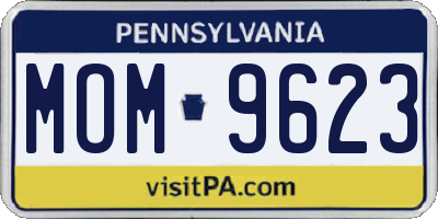 PA license plate MOM9623