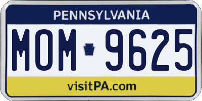PA license plate MOM9625