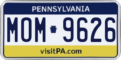 PA license plate MOM9626