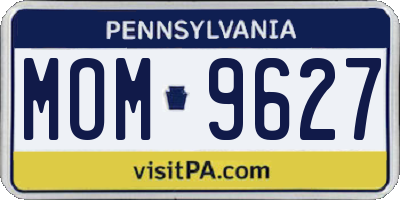 PA license plate MOM9627