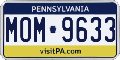 PA license plate MOM9633