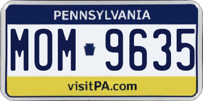 PA license plate MOM9635